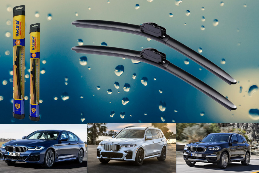 Combo cần gạt nước mưa ô tô Nano Silicon Macsim cho xe BMW X5 2007-2013