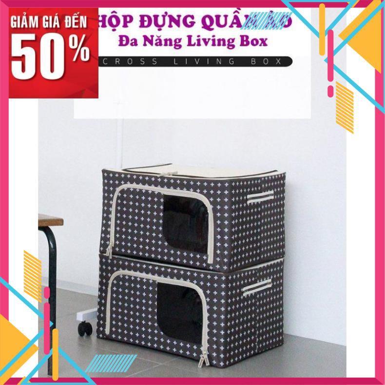 Hộp đựng quần áo chăn màn đa năng thông minh màn túi bằng vải khung thép kim loại gấp xếp gọn size lớn