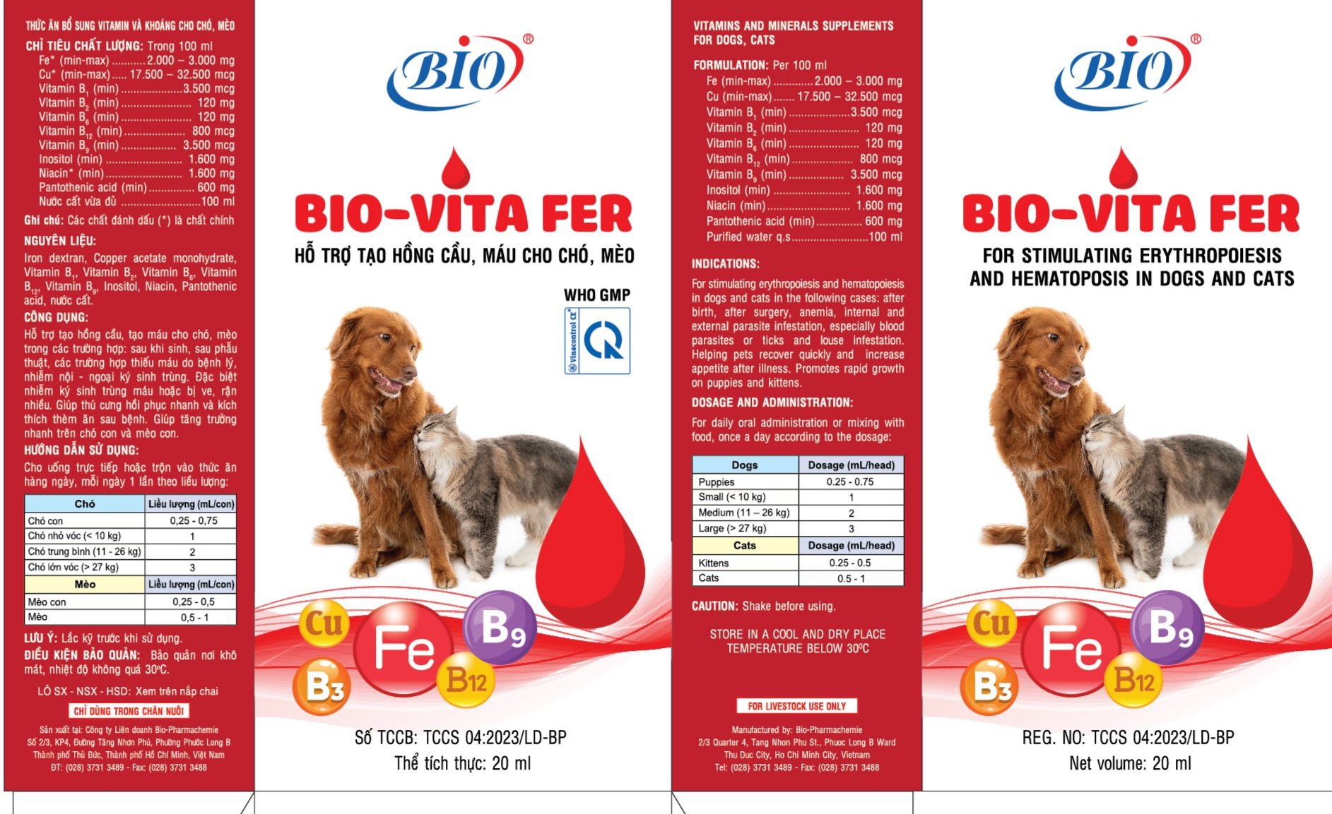 Bio Vita Fer tạo máu, bổ sung vitamin và khoáng chất cho chó mèo