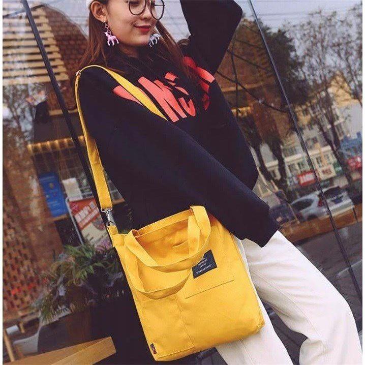 Túi Vải Tote Living Loại 1 Vải Canvas Siêu Đẹp Cặp Đeo Chéo Ulzzang Hàn Quốc BT17