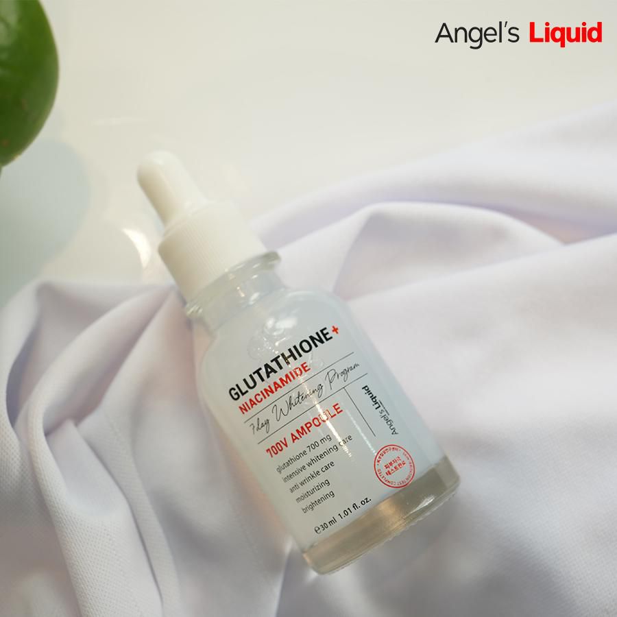 Serum Truyền Trắng, Giảm Thâm Nám Chuyên Sâu Angel's Liquid Glutathione+ Niacinamide 700 V-Ampoule 30ml +Tặng kèm 1 băng đô tai mèo (màu ngẫu nhiên)