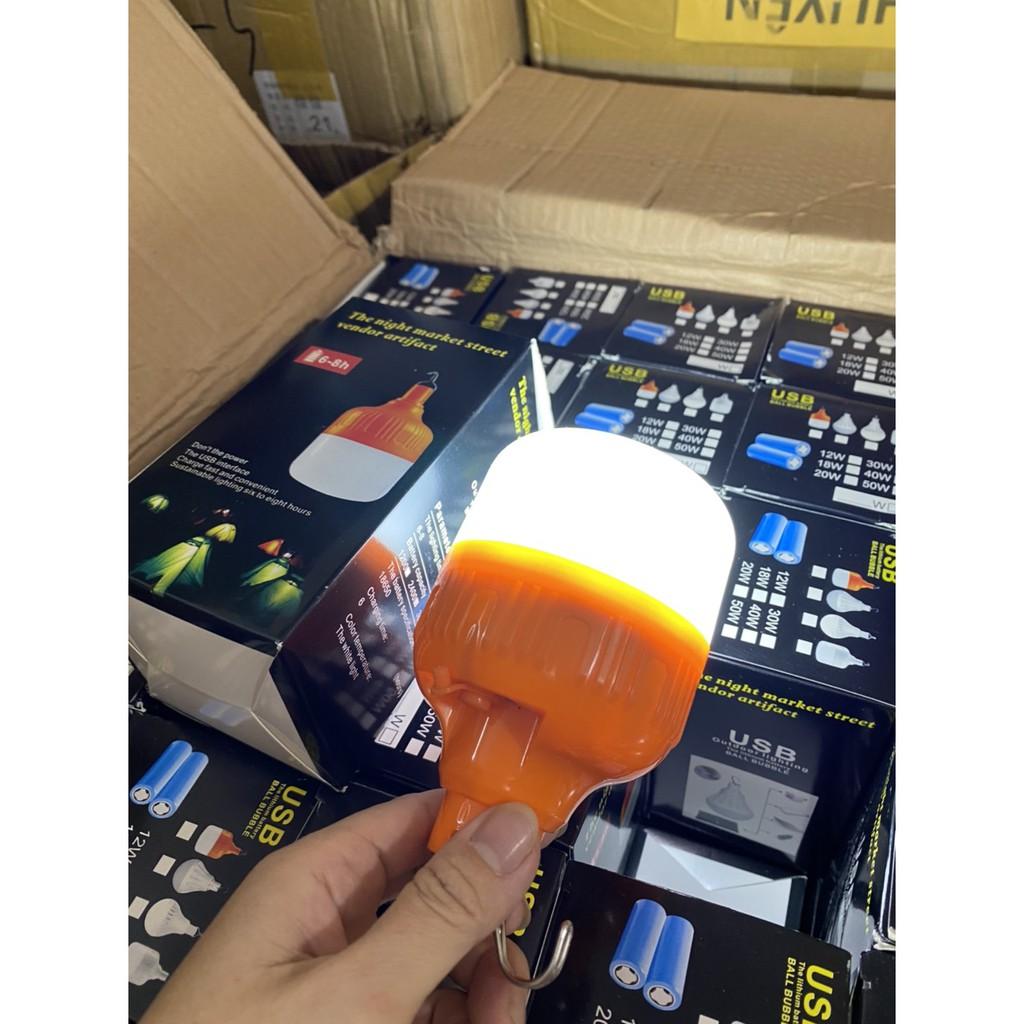 Bóng đèn tích điện 6-8h - loại 40w sạc tích điện có móc treo