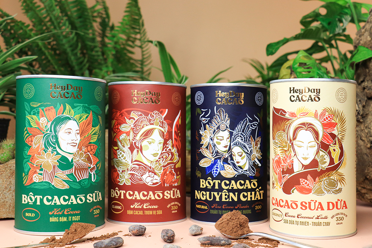 Bột Cacao Nguyên Chất 100% - Dòng Natural Không Kiềm Hóa - Lon 200g - Bộ sản phẩm cacao "Thật" Heydaycacao