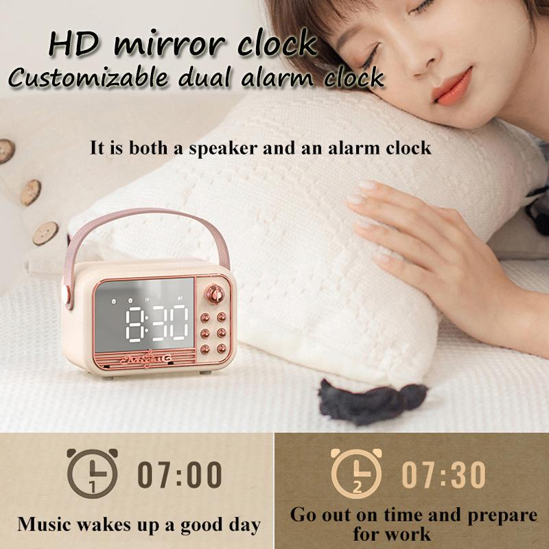Âm thanh vòm 3D mới di động loa micro không dây di động thiết lập thẻ phát thanh âm thanh ngoài trời bluetooth thẻ DIY Home 2023 Color: Pink with Mic