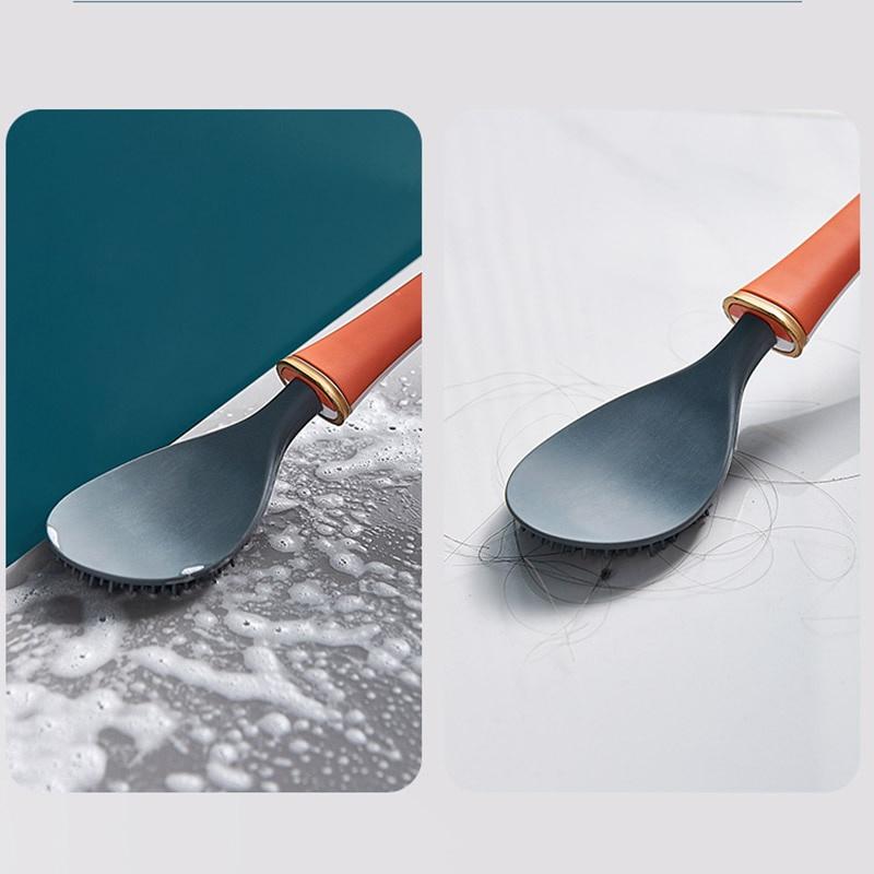 Silicone Brush Head Toilet Brush Wall-Mounted Automatic Opening And Closing Bathroom Cleaning Brush Set No Dead Corner Wash