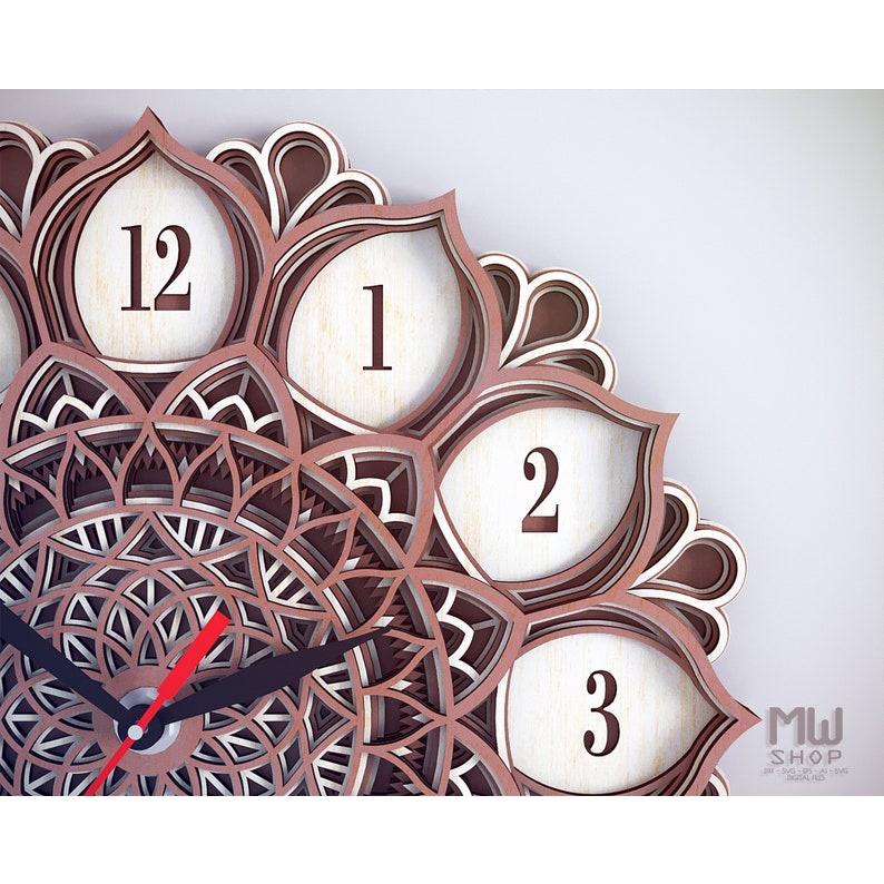 Đồng hồ trang trí kiểu mandala mẫu 14