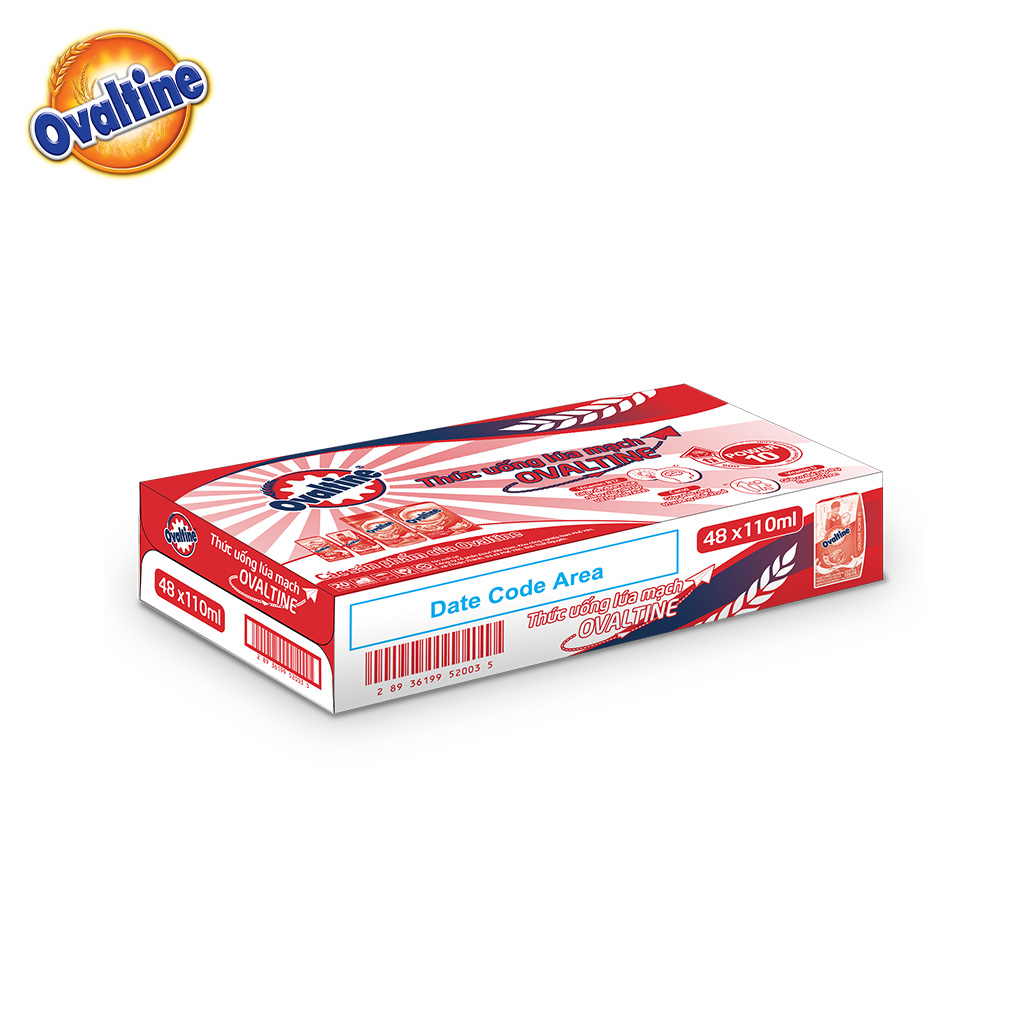 Thùng 12 lốc thức uống lúa mạch hương vị sô-cô-la Ovaltine PRO 110ML x 4 công thức mới
