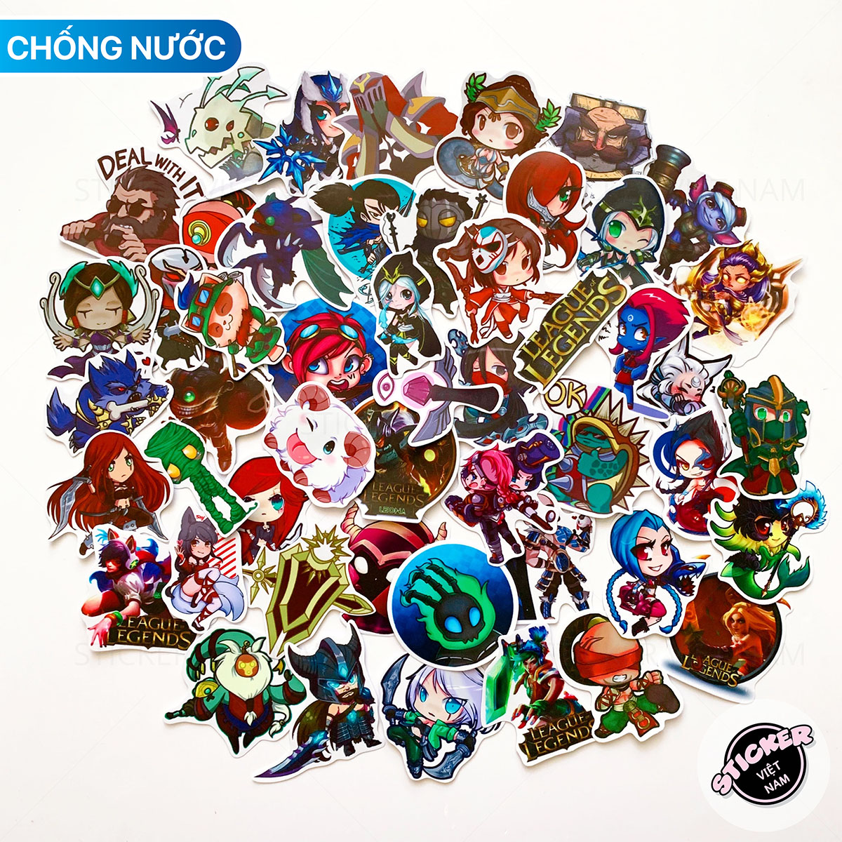 Sticker LIÊN MINH HUYỀN THOẠI - LOL - Dán Trang Trí - Chất Liệu PVC Cán Màng Chất Lượng Cao Chống Nước, Chống Nắng, Không Bong Tróc Phai Màu