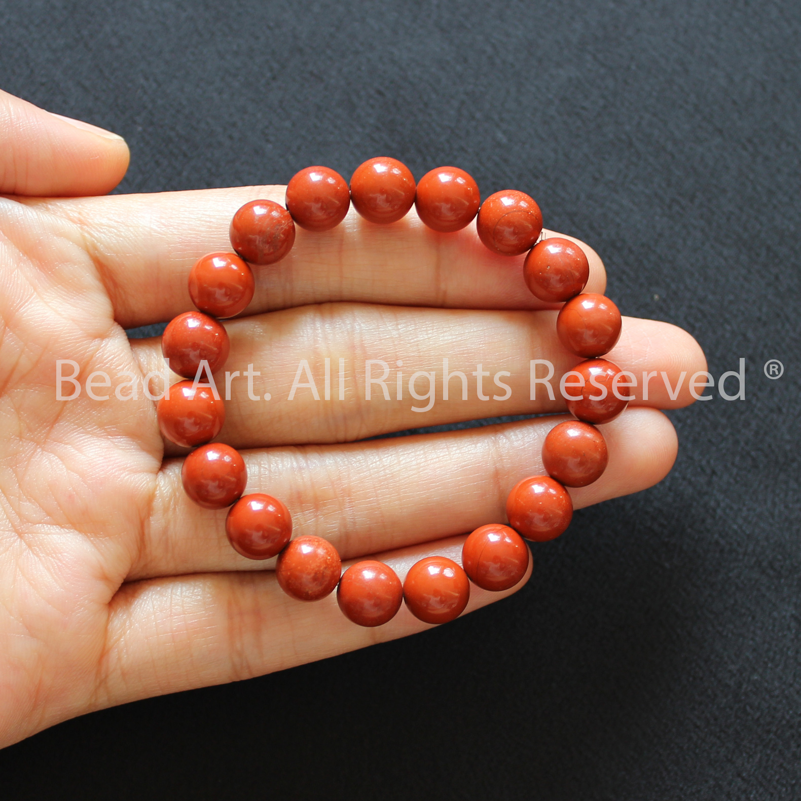Vòng Tay 8MM Đá Red Jasper Tự Nhiên Nâu Đỏ Loại AA, Phối Vòng Tay Phong Thuỷ, Chuỗi Hạt, Mệnh Thổ, Kim - Bead Art