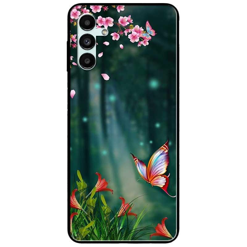 Ốp lưng dành cho Samsung A13 5G - Samsung A33 5G - Bướm Và Hoa Đỏ