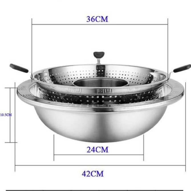 Nồi Lẩu xoay inox 2 trong 1 cao cấp