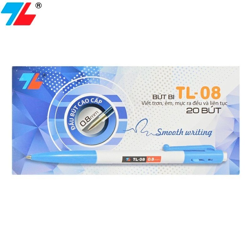 Hộp 20 cây bút bi Thiên Long TL-08 ngòi 0.8mm