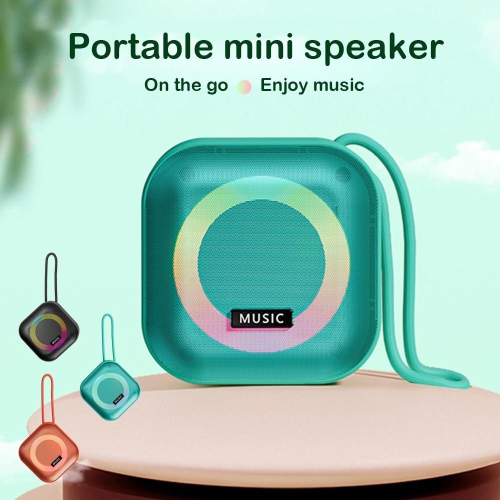 Loa Bluetooth Mini Ngoài Trời Di Động Móc Âm Thanh Mini Loa Siêu Trầm Phát Sáng Âm Thanh Âm Thanh Loa Không Dây Color: green