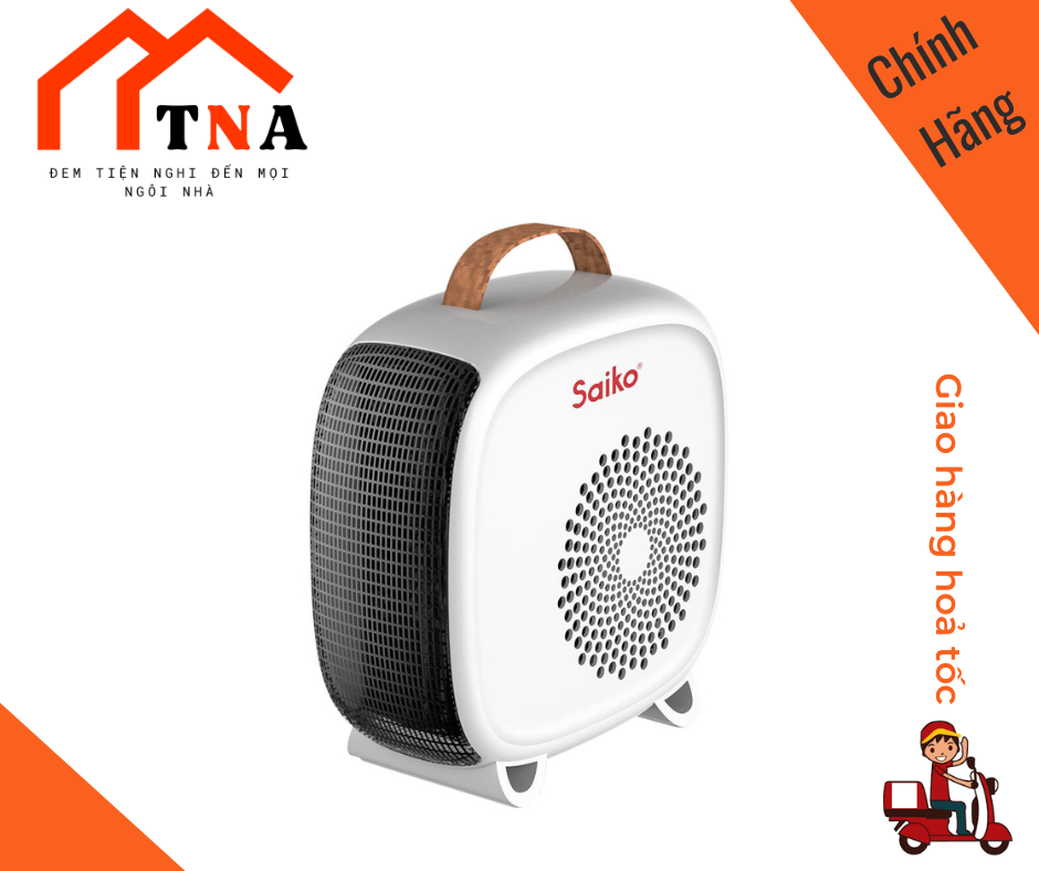 Quạt Sưởi Mini không gây khô da Saiko PTC-2000 - Hàng chính hãng
