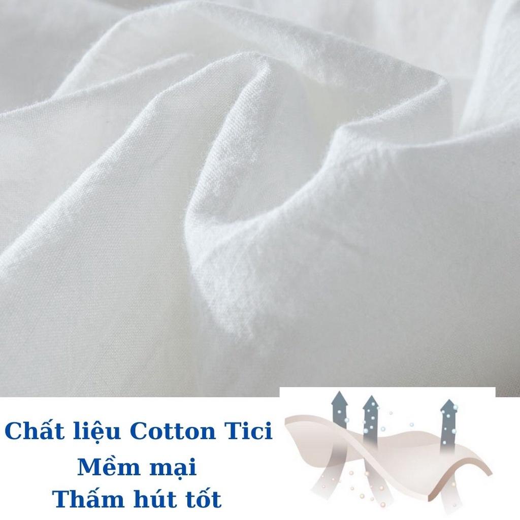 Ga giường Cotton Tici Trắng tinh cao cấp - Bo chun drap đủ kích thước