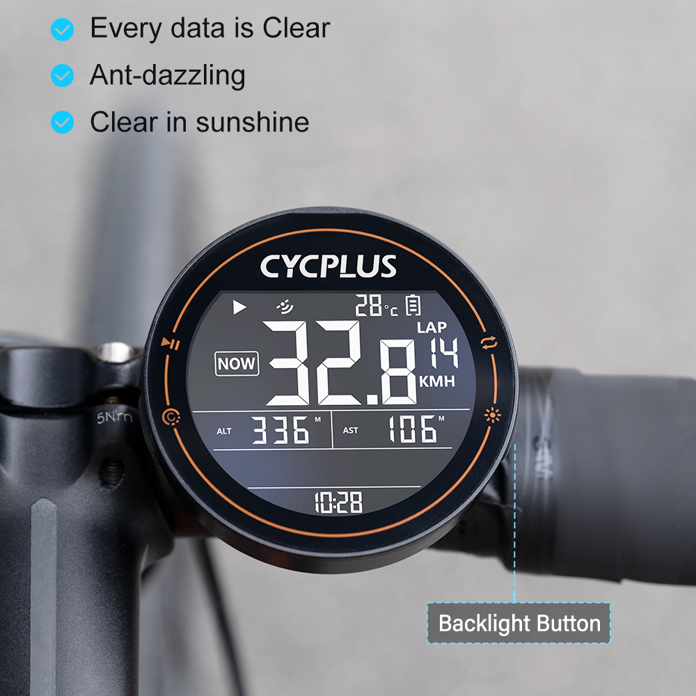 Máy Đo Tốc Độ Gps Bt Ant Chống Nước Với Cảm Biến Nhịp Tim Màn Hình Nhịp Tim Không Dây Cycplus