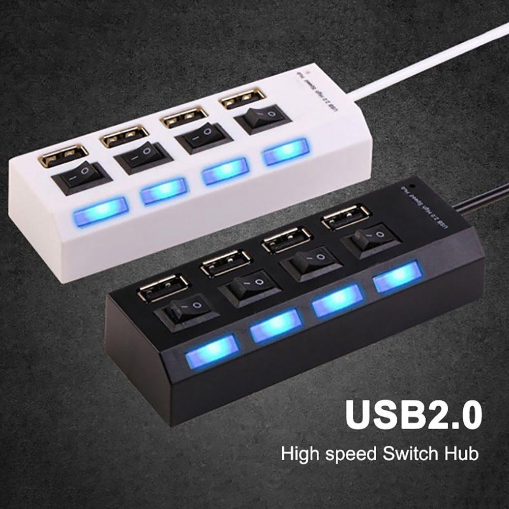 Adapter nguồn 4 cổng USB 2.0 tốc độ cao có công tắc ON/OFF cho máy tính / Laptop V13