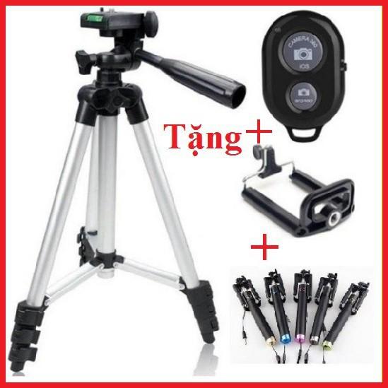 Gậy 3 Chân Tripod TF-3110 Tặng Kẹp Điện Thoại + Tặng Gậy Tự Sướng + Tặng Remote Bluetooth mã sp HC4128