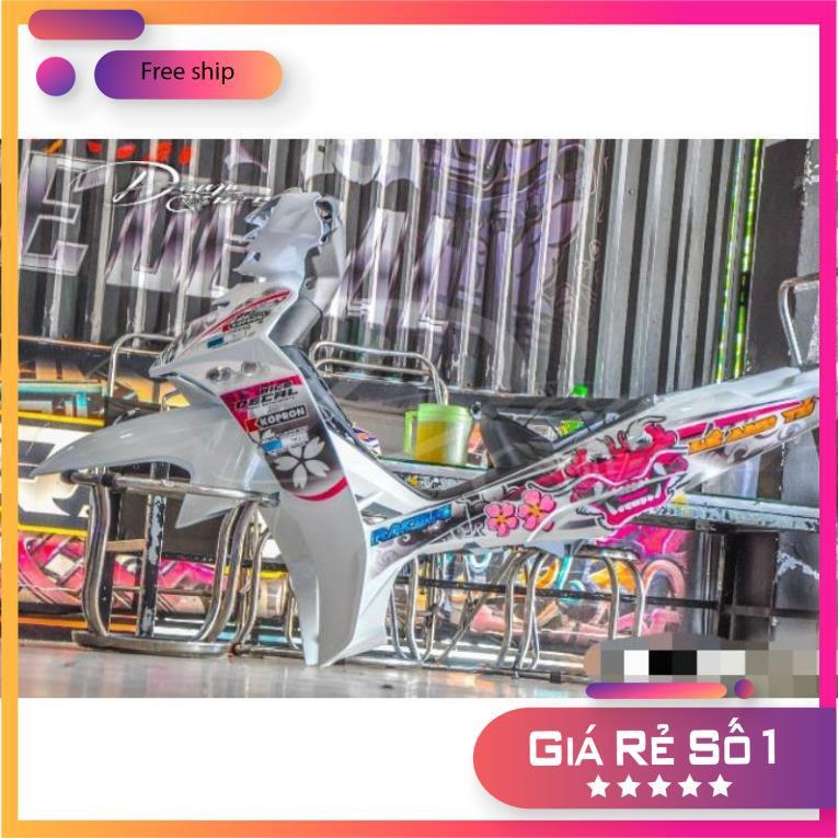 Tem rời dành cho xe Sirius đầu rồng trắng hồng