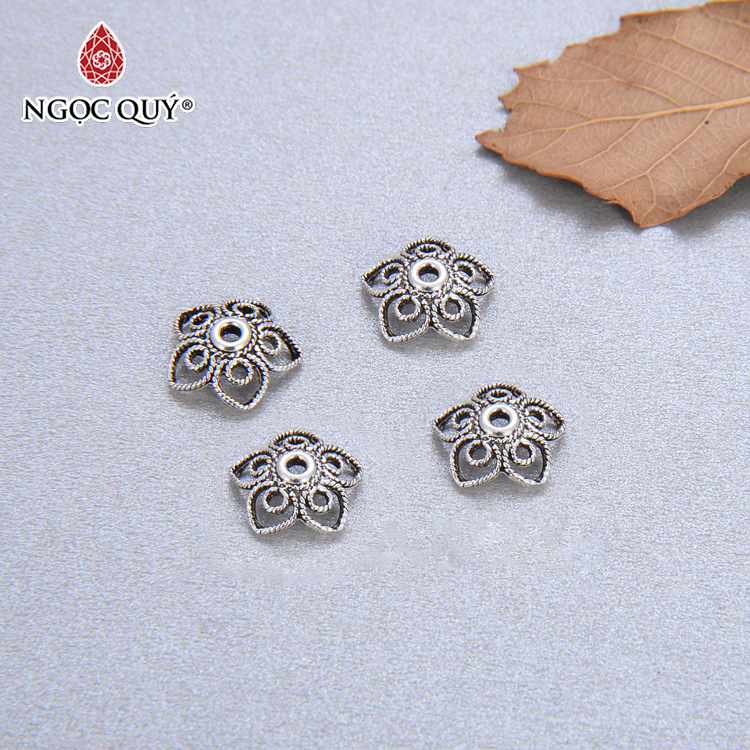 Charm bạc chụp hạt hoa 5 cánh - Ngọc Quý Gemstones