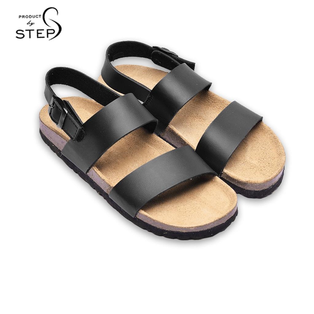 Giày đế trấu Unisex Da tổng hợp quai đôi