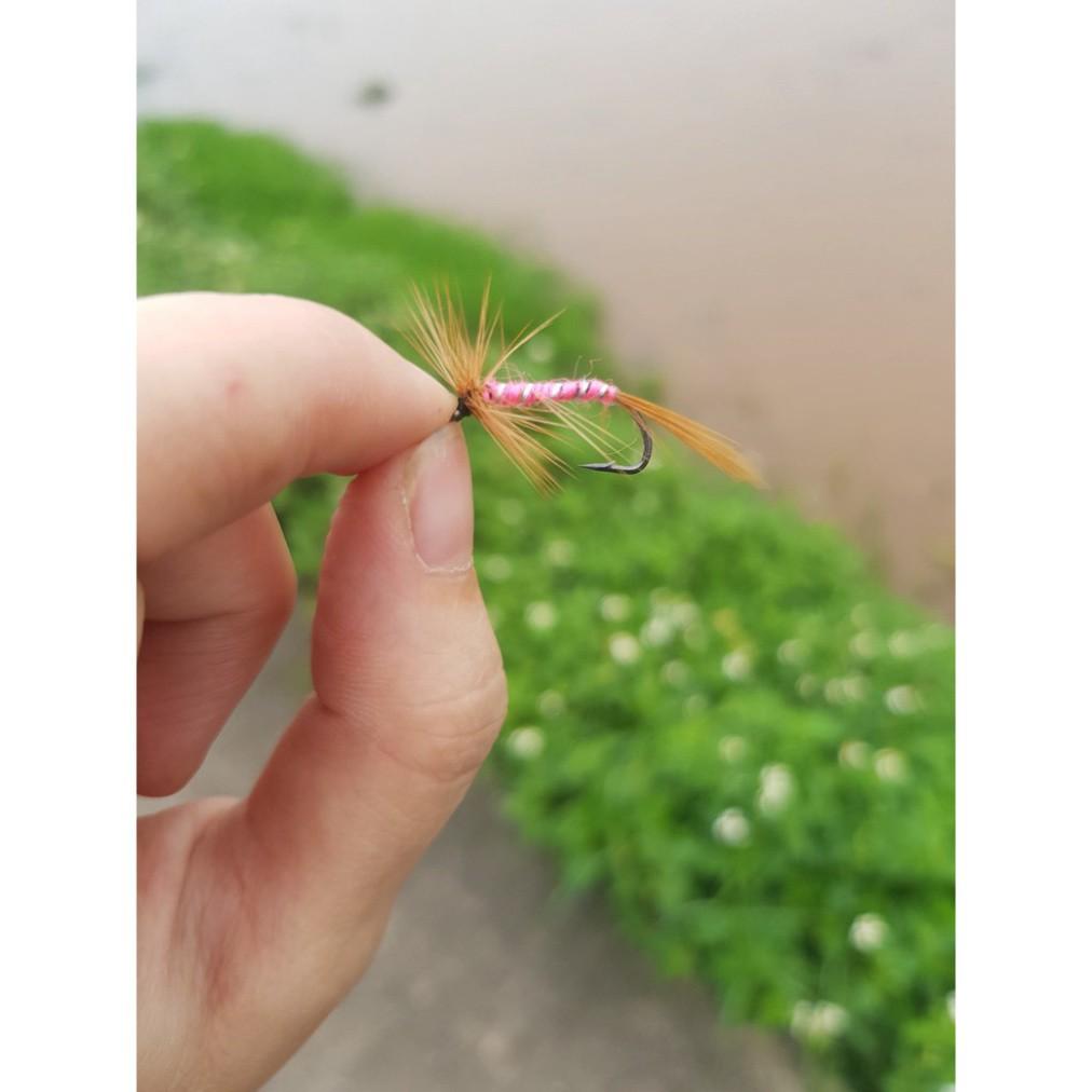 Combo 12 con mồi gắn lông vũ câu rô phi,câu mương,lóc,ngão,....