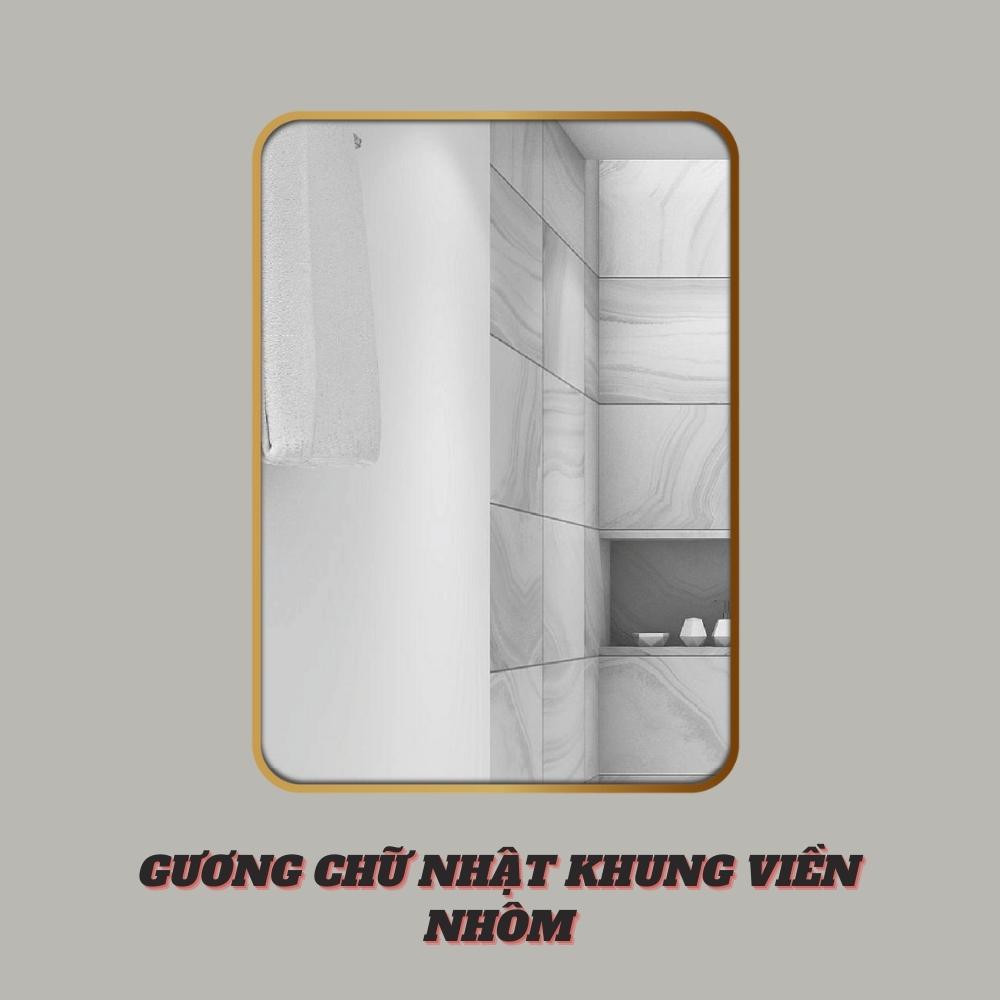 Gương soi hình chữ nhật khung viền nhôm GLSMIRROR F11R30