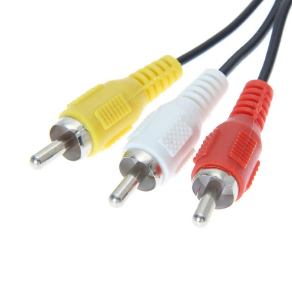 Male to 3 RCA Male 1080P Composite Video Audio HDTV DVD Adapter Cable