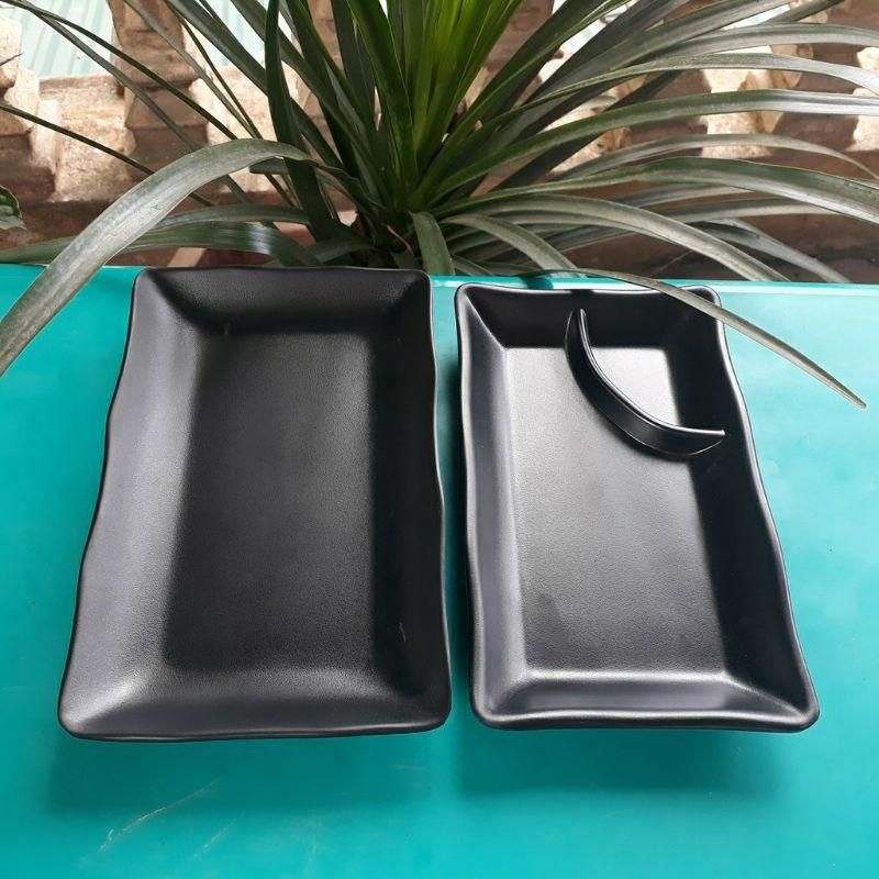 Khay đĩa nhựa phíp MẪU CHỮ NHẬT NHIỀU KIỂU %melamine đựng thịt nướng BBQ, sushi dùng cho nhà hàng quán ăn kiểu Nhật Hàn