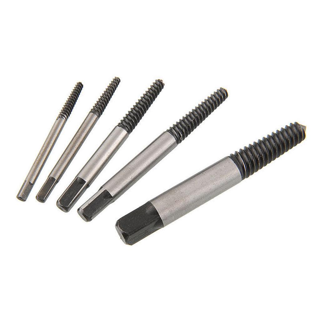 5x 4-18mm Small - Large Screw Extractor Set In Case Broken Stud Bolt Remover