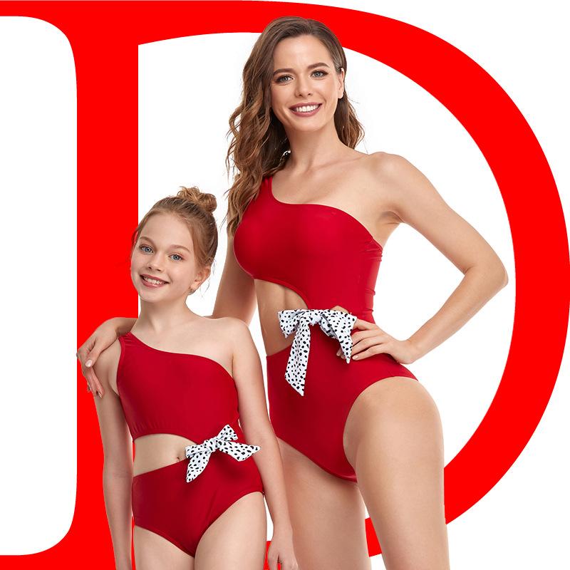 2021 Đầm Mẹ Và Con Gái Bé Áo Tắm Trẻ Em Đồ Bơi Nữ Trẻ Em Cao Cấp BikiniBeach Phù Hợp Với Họ Đồ Tắm