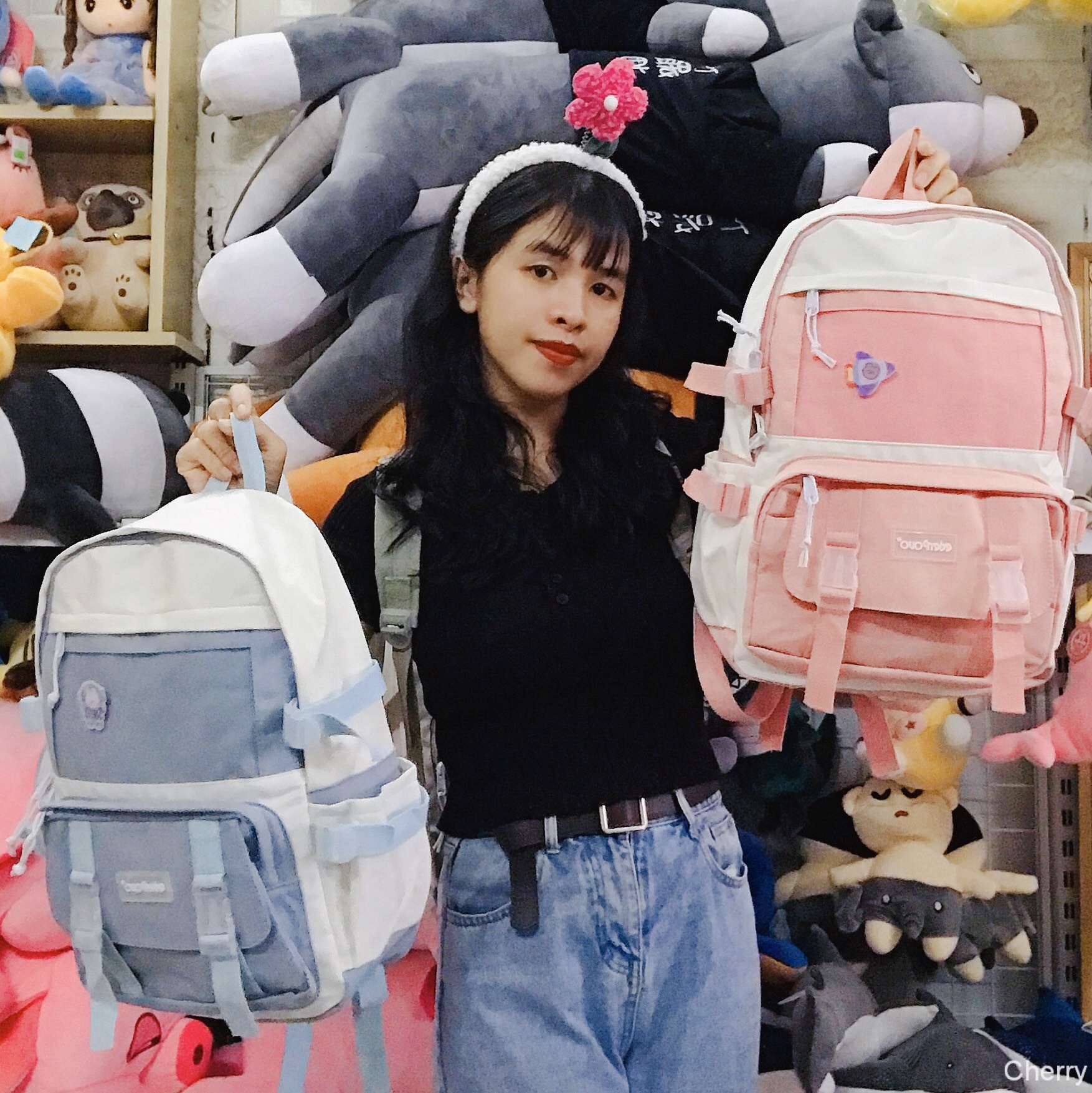 Balo Ulzzang Chống Nước Thời Trang Nữ Đi Học Đi Chơi Dễ Thương Thời Trang Chống Nước