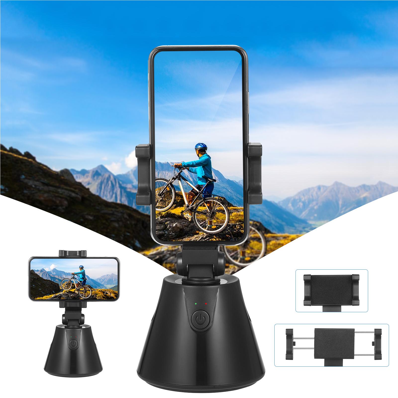 360 Degree Rotation Selfie Stick Auto Face Object Tracking Smart Shooting Phone Camera Holder Replacement for iPhone and