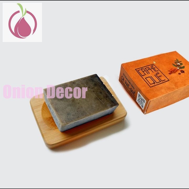 Xà bông Sinh Dược Cà phê quế, xà bông cục handmade 100gr, mẫu bao bì vẽ mộc, mùi quế ấm áp, làm sạch diệt khuẩn, ấm da