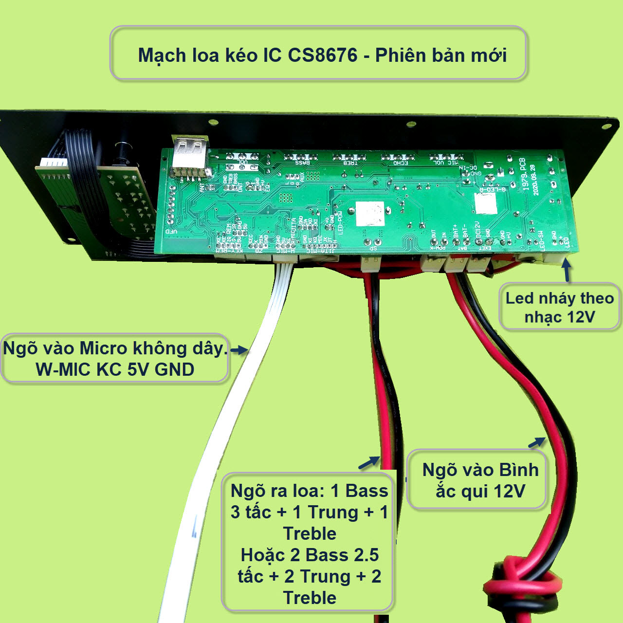 Mạch loa kéo CS8676 loa 3 tấc công suất 45W 8ohm – 90W 4ohm