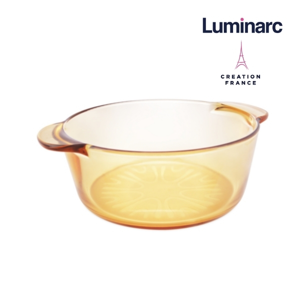 Bộ 2 Nồi Thuỷ Tinh Luminarc Amberline Granite 2 Lít/ 3 Lít (Bảo Hành 10 năm)-LUGR23