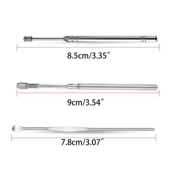Combo 2 Bộ lấy ráy tai 6 món  cao cấp inox 304, không gỉ an toàn kèm bao da Nữ Women
