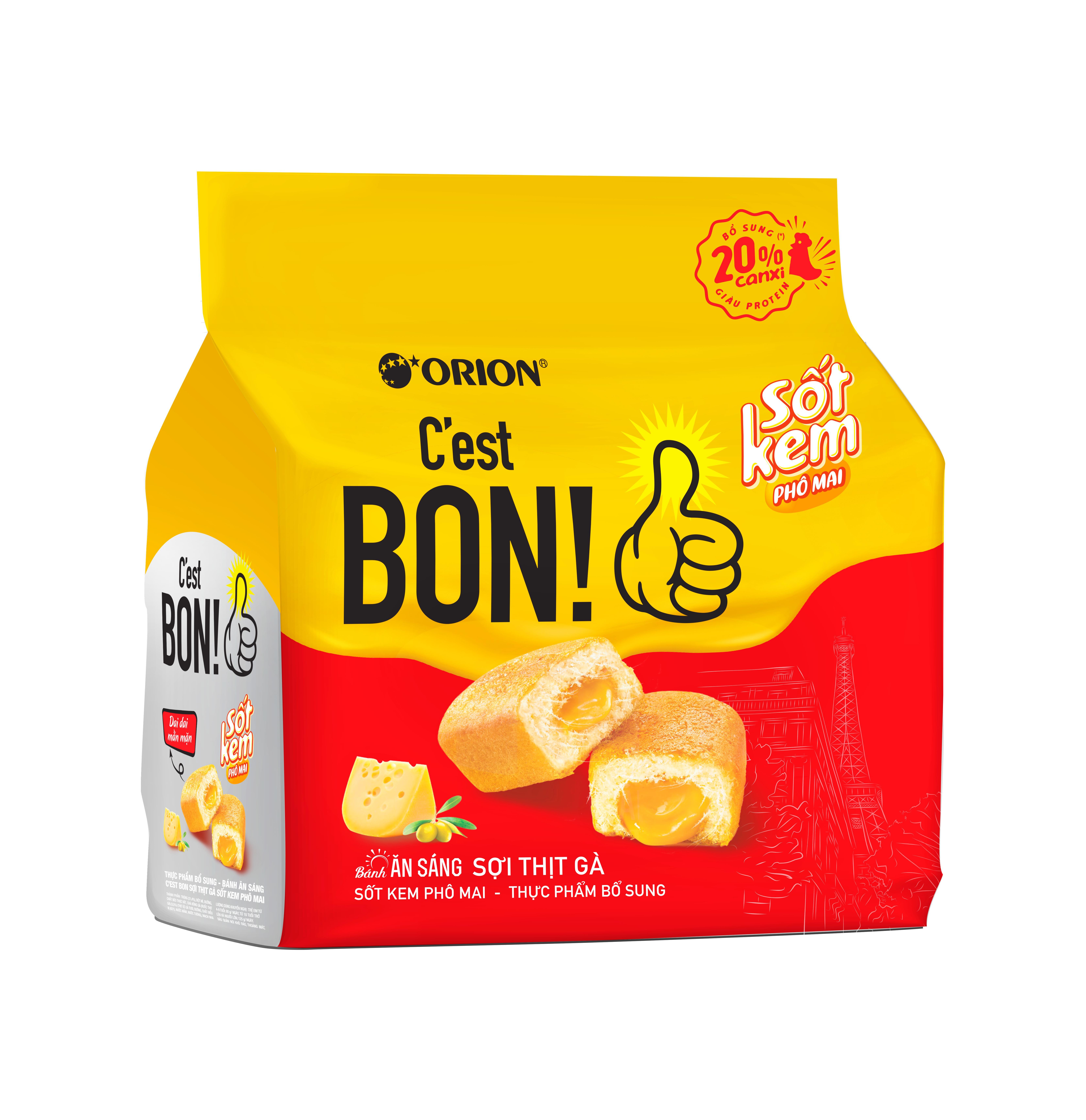 Bánh ăn sáng Orion C'est Bon sợi thịt gà sốt kem phô mai