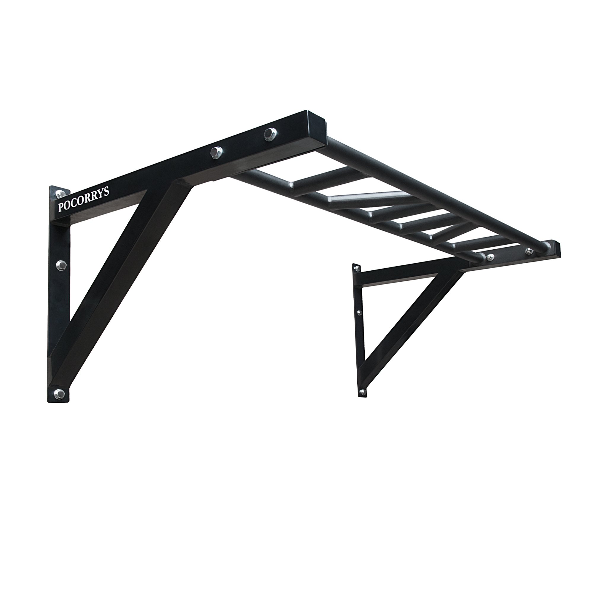 Xà đơn gắn tường, nhiều tay nắm, Xà đa thanh ngang, Pull up bar Pocorrys PMH-01, Màu đen