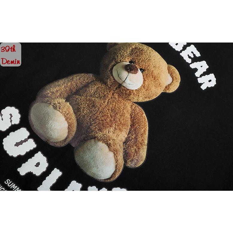 Áo thun tay lỡ NELLY COTTON TEDDY BEAR dáng unisex NAM NỮ form châu á in Tom phong cách HIP HOP