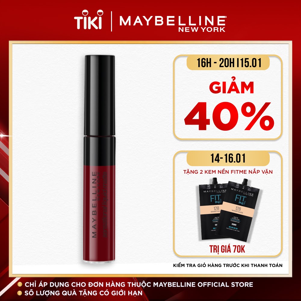 Son Kem Lì Nhẹ Môi Maybelline New York Sensational Liquid Matte Lipstick 7ml