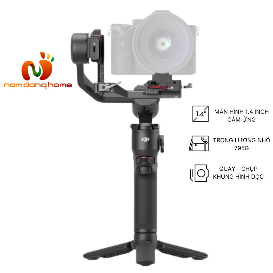 Tay cầm chống rung DJI RS 3 Mini - Gimbal chống rung máy ảnh 3 trục, chụp dọc ấn tượng màn hình cảm ứng, pin tối đa 10h - Hàng nhập khẩu