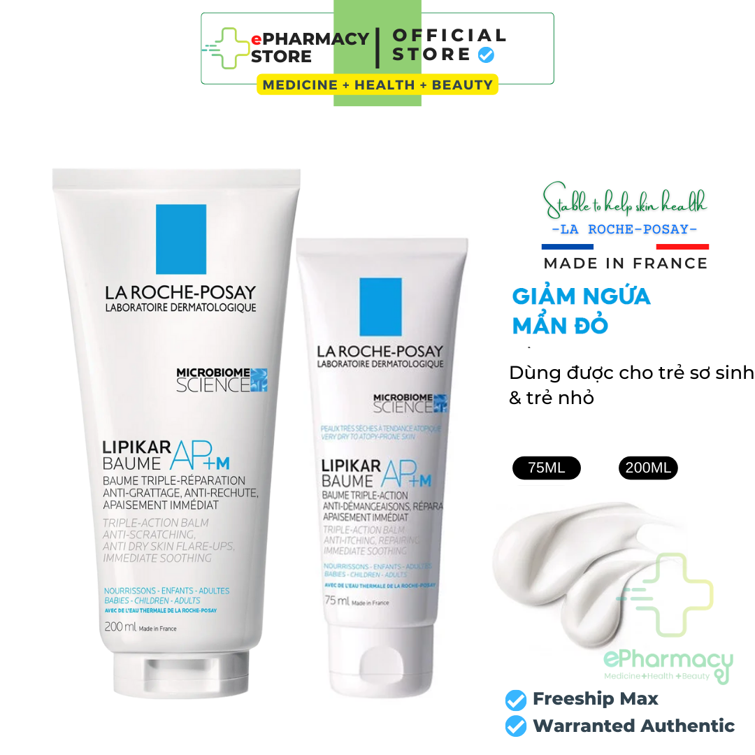 Kem Dưỡng LAROCHEPOSAY Lipikar Baume AP+M Triple-Action Balm làm dịu da khô, dị ứng, giảm ngứa