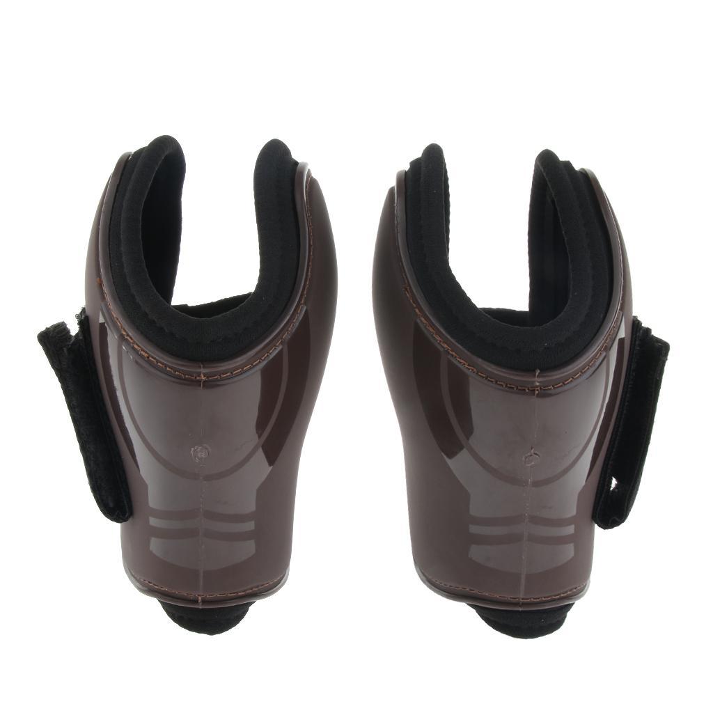 Horse Jumping Fetlock Boots Equine Horse Leg Support Boot - Adjustable Hook Loop Closures, PU shell and Neoprene Lining