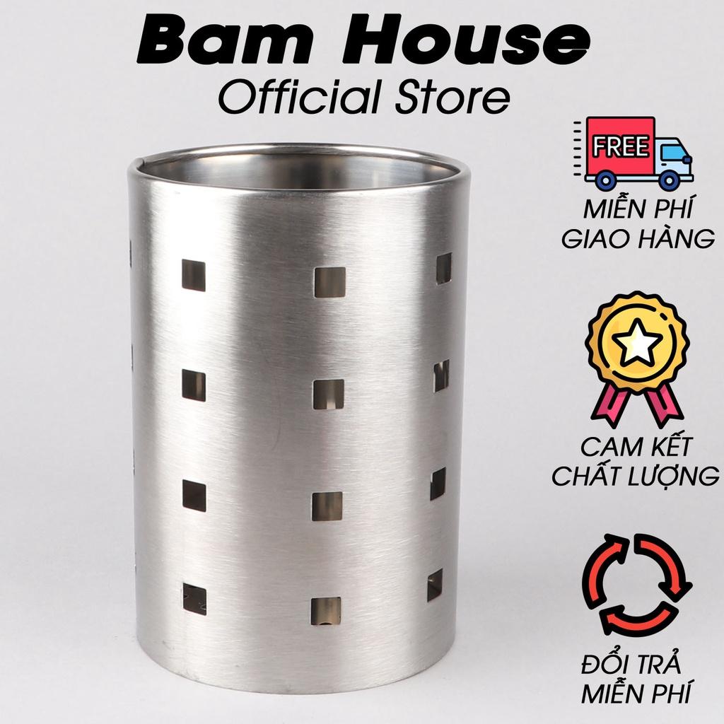 Ống đũa inox tròn Bam House sáng bóng có lỗ thông thoáng cao cấp ODT01 – Gia dụng bếp