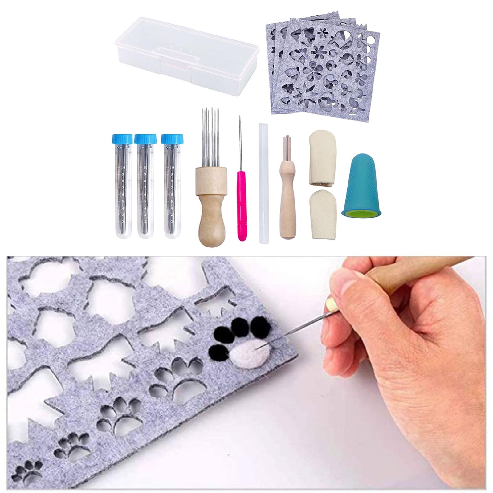 52pcs Needle Felting Kit with Felting Needles Beginner DIY Wool Projects