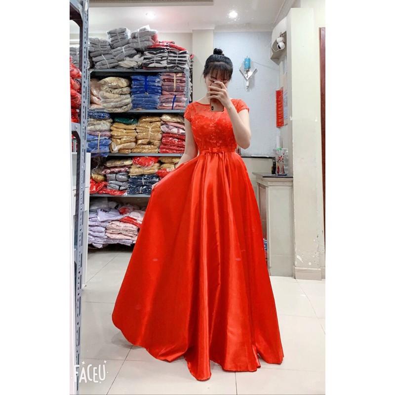 Đầm Maxi xoè tròn phối ren - Size M/L đến 58kgMM MM