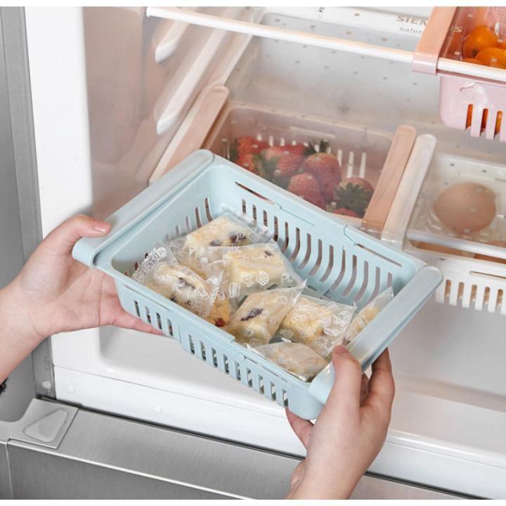 COMBO 2 KHAY RỔ NHỰA KÉO DÀI ĐỰNG THỨC ĂN THỰC PHẨM TRONG TỦ LẠNH THÔNG MINH