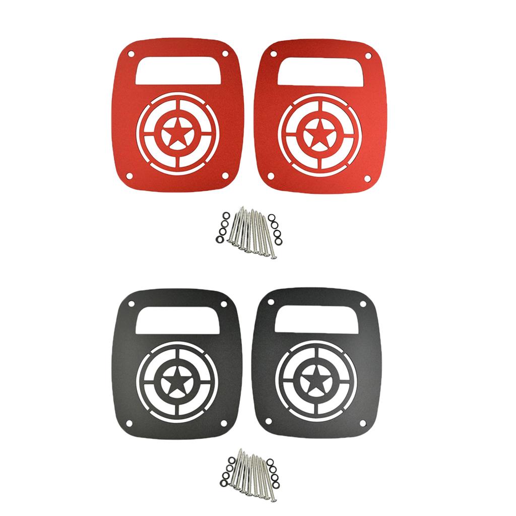 2Pcs Tail Light Cover Rear Lamp Protector Guard For Jeep Wrangler TJ Black