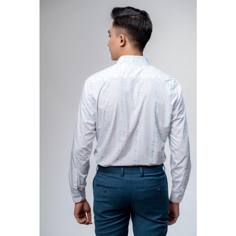 OWEN - Áo sơ mi dài tay Owen Slimfit chất sợi tre màu trắng in hình 23371